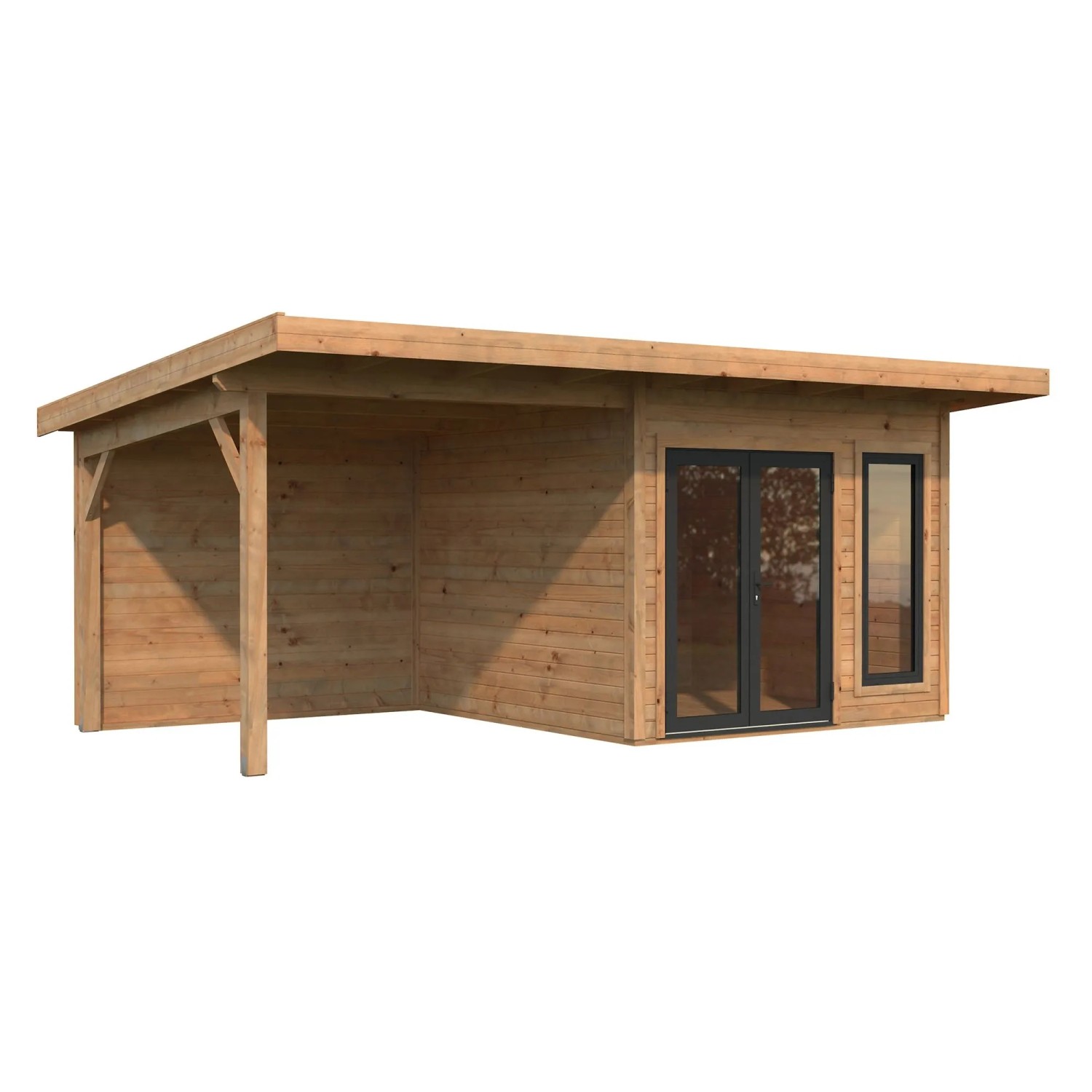 Palmako Holz-Gartenhaus Aurelia Pultdach Tauchgrundiert 599 cm x 300 cm 16,3 m²