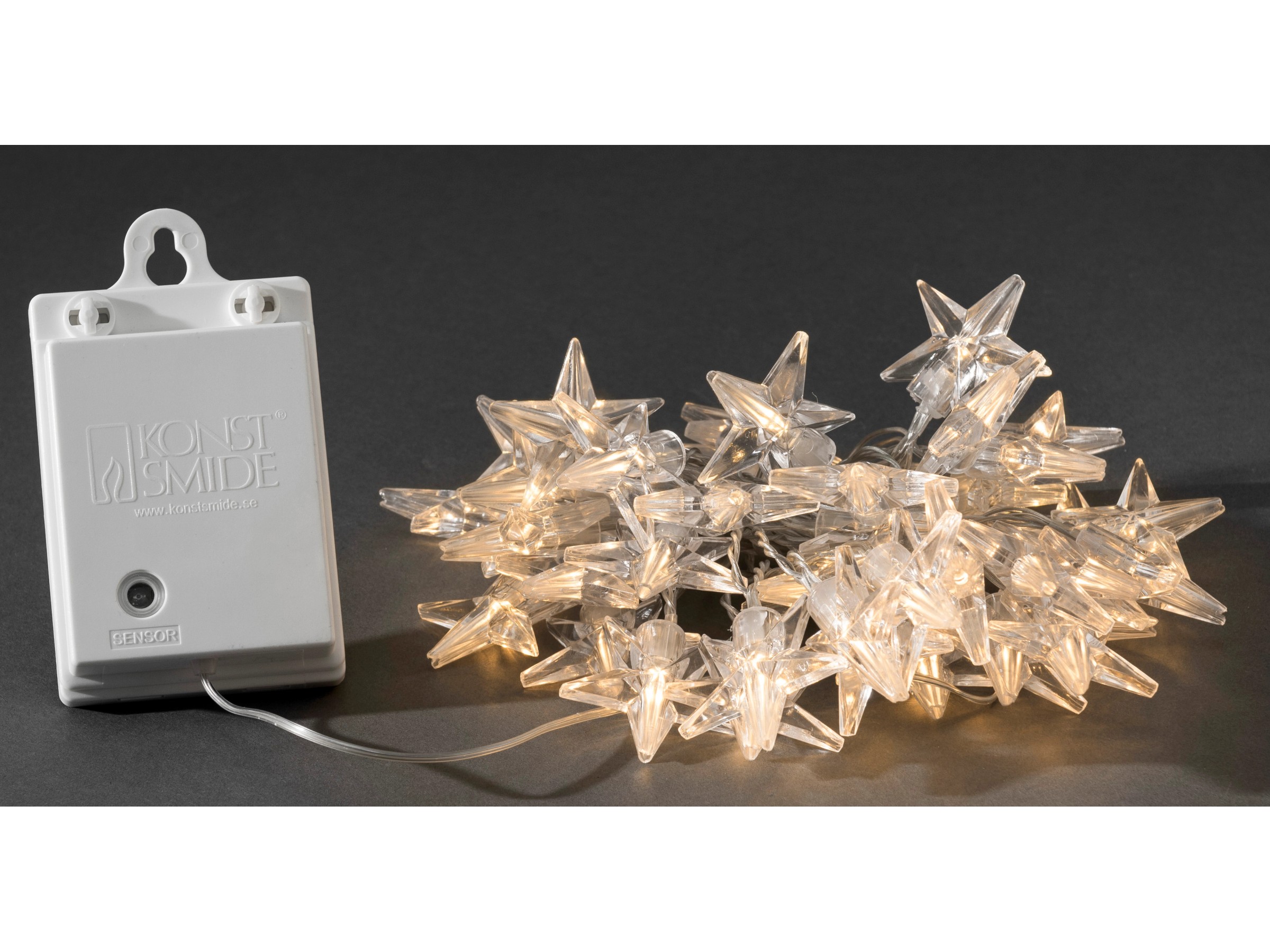 Konstsmide LED Holzsilhouette 'Komet' – Batteriebetrieben, Mit 6h Timer, 8 Warmweiße LEDs