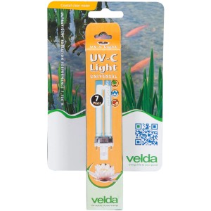 Velda UV-C PL Ersatzlampe 7W für Teichpumpen und Filter, zur Wasserklärung in Koi- und Schwimmteichen.