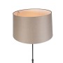 QAZQA Stehlampe Parte mit taupefarbenem Leinenschirm, schwarzes Gestell, höhenverstellbar.