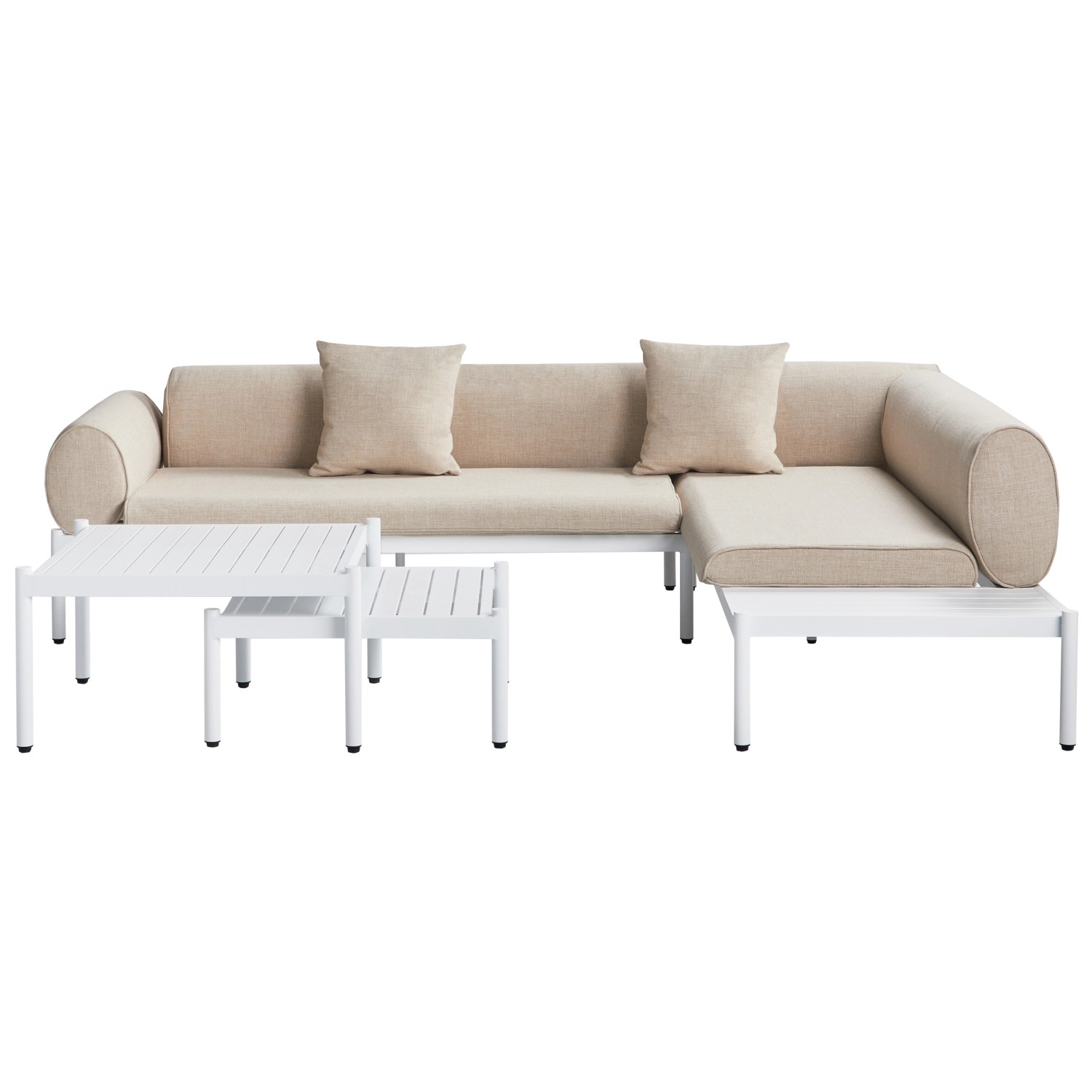 Beliani Lounge Set RASIGLIA Beige Weiss