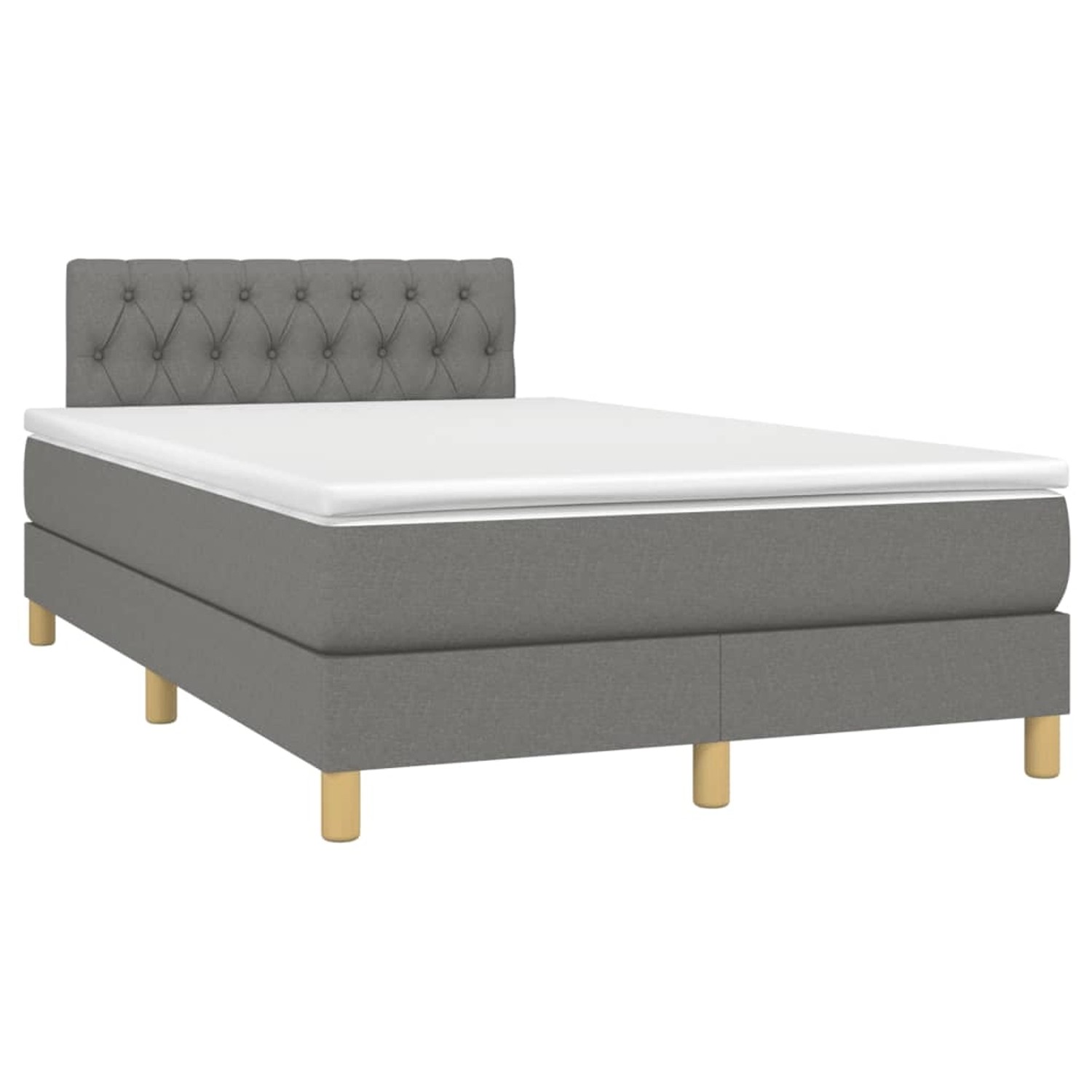 vidaXL Boxspringbett mit Matratze & LED Dunkelgrau 120x190 cm Stoff 3270110 günstig online kaufen