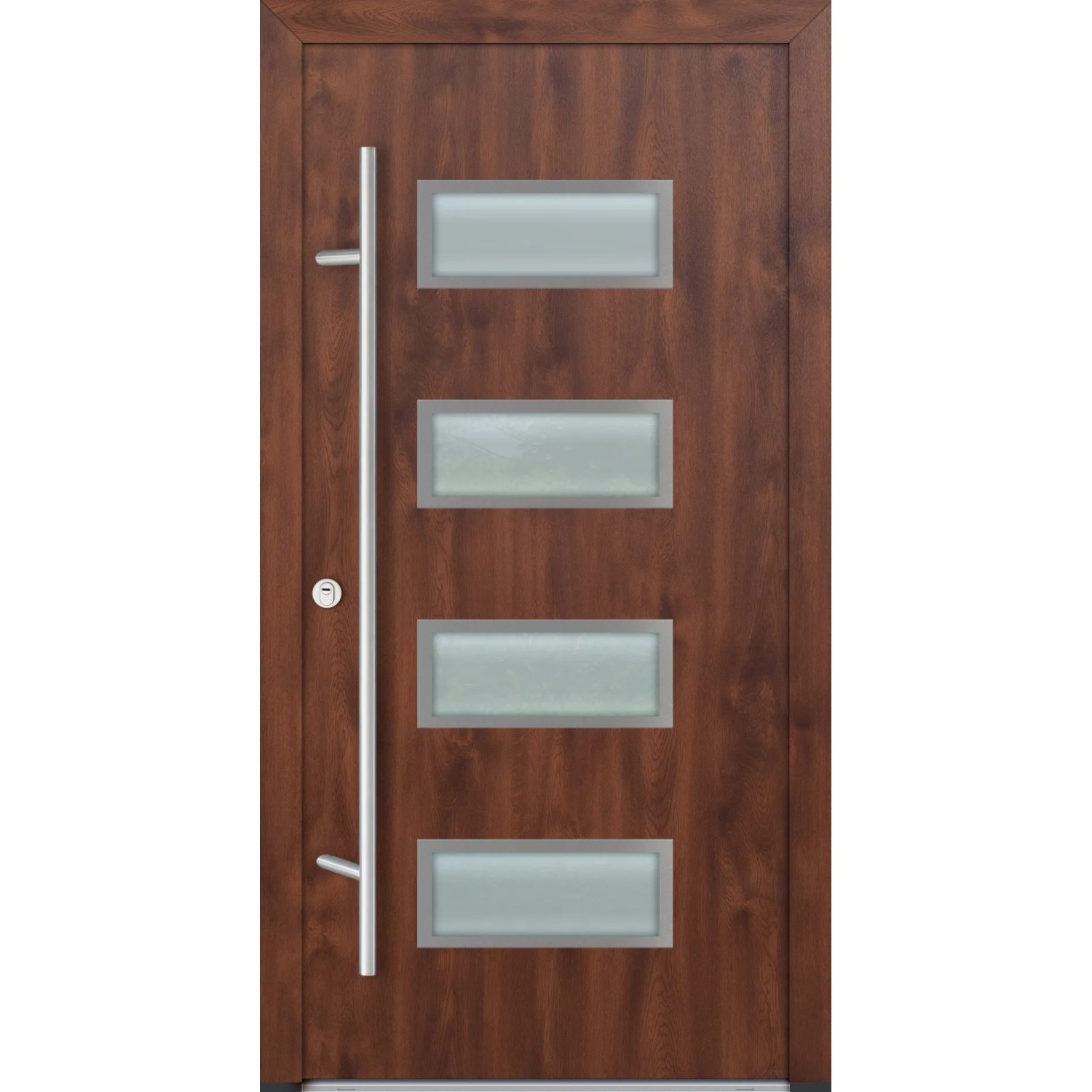 FM Türen AS68 Modell 42 1000 x 2000 Nussbaum Links Innen Beschläge Set 01