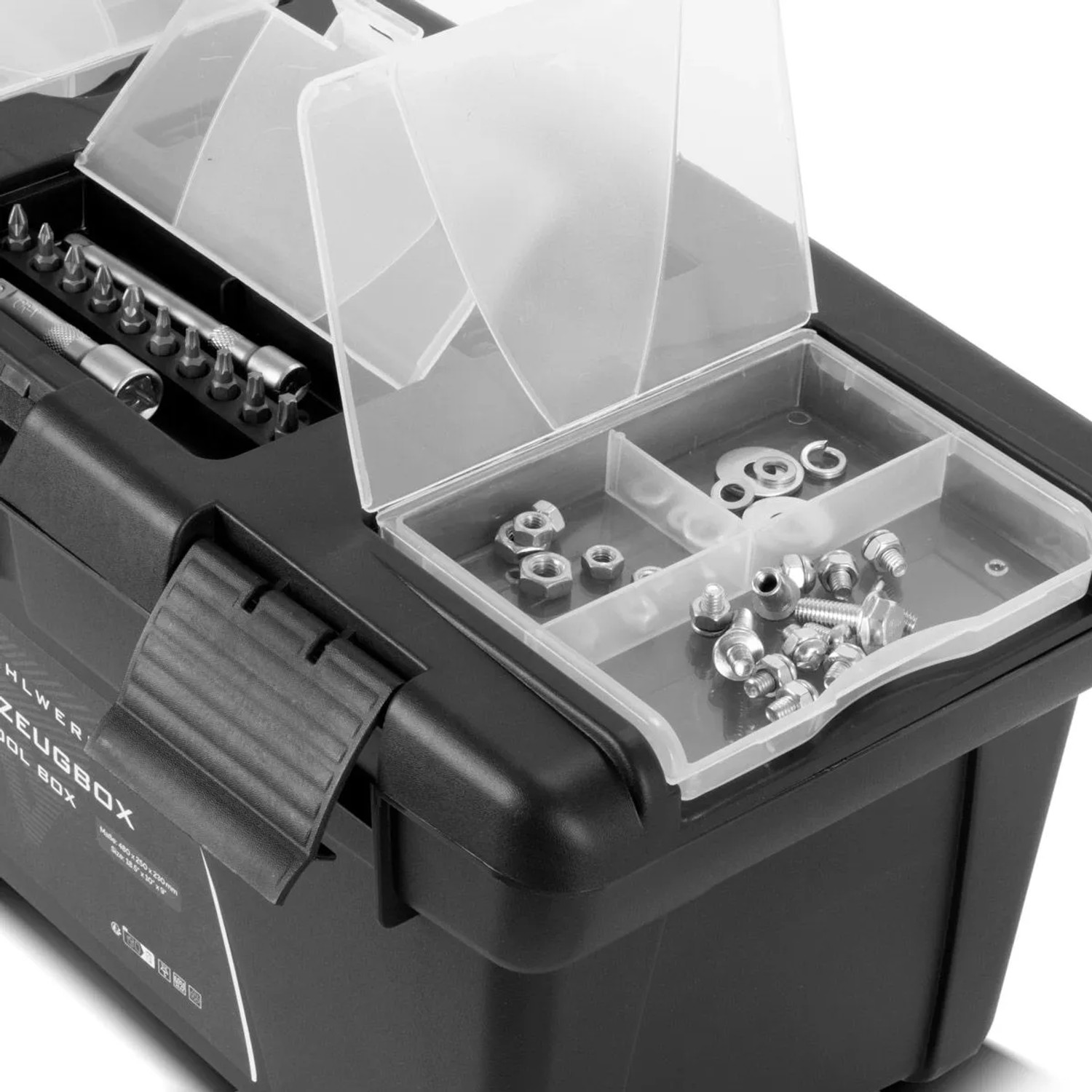 STAHLWERK Werkzeugkoffer Set mit Sortimentsboxen für Schrauben und Kleinteile.