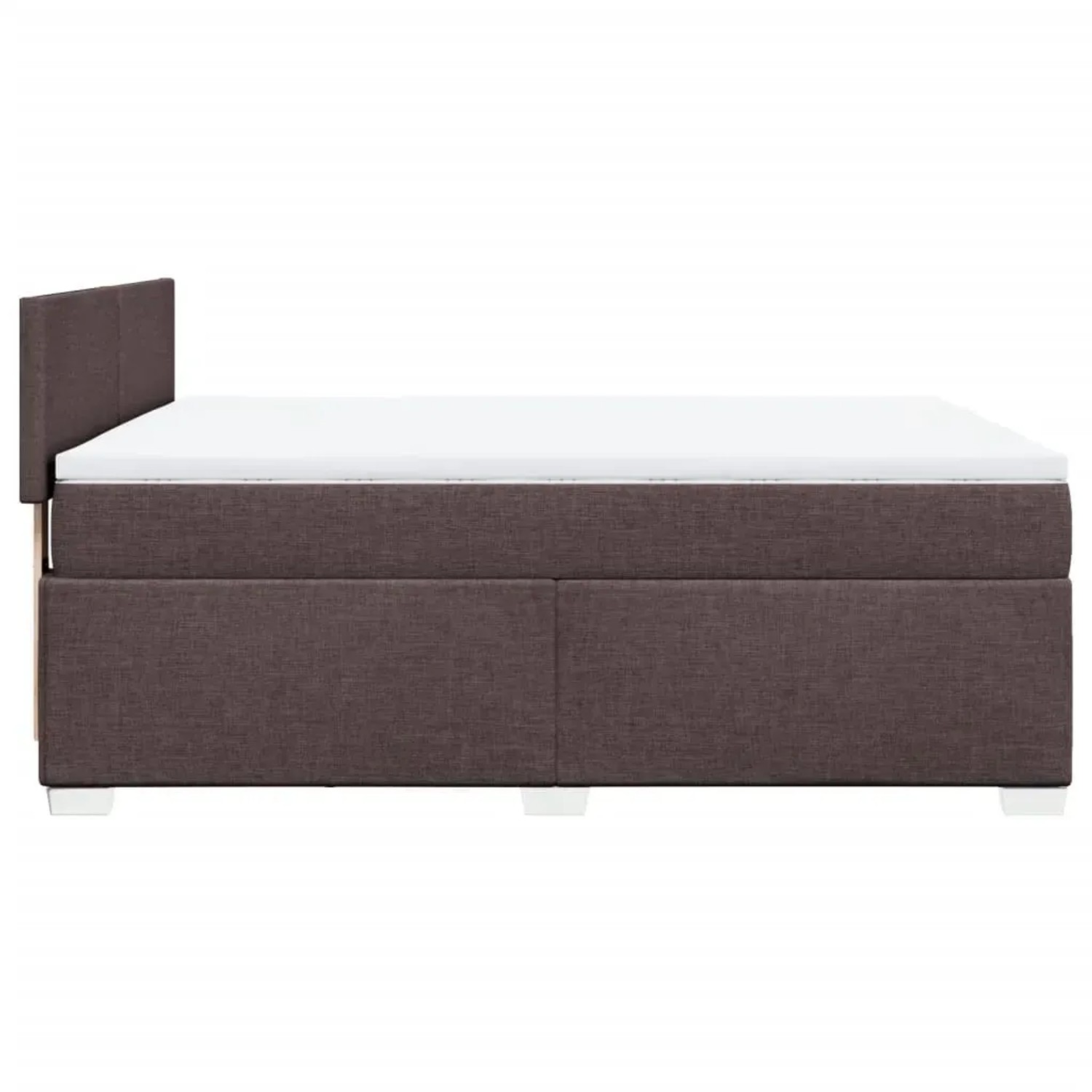 Boxspringbett dunkelbraun mit Matratze, Stoffbezug, 160x200 cm. Bequemes Bett für erholsamen Schlaf.
