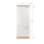 Respekta Kühlschrankumbau Merle, 60 cm, Grau: Schrank mit zwei Türen und Arbeitsplatte.
