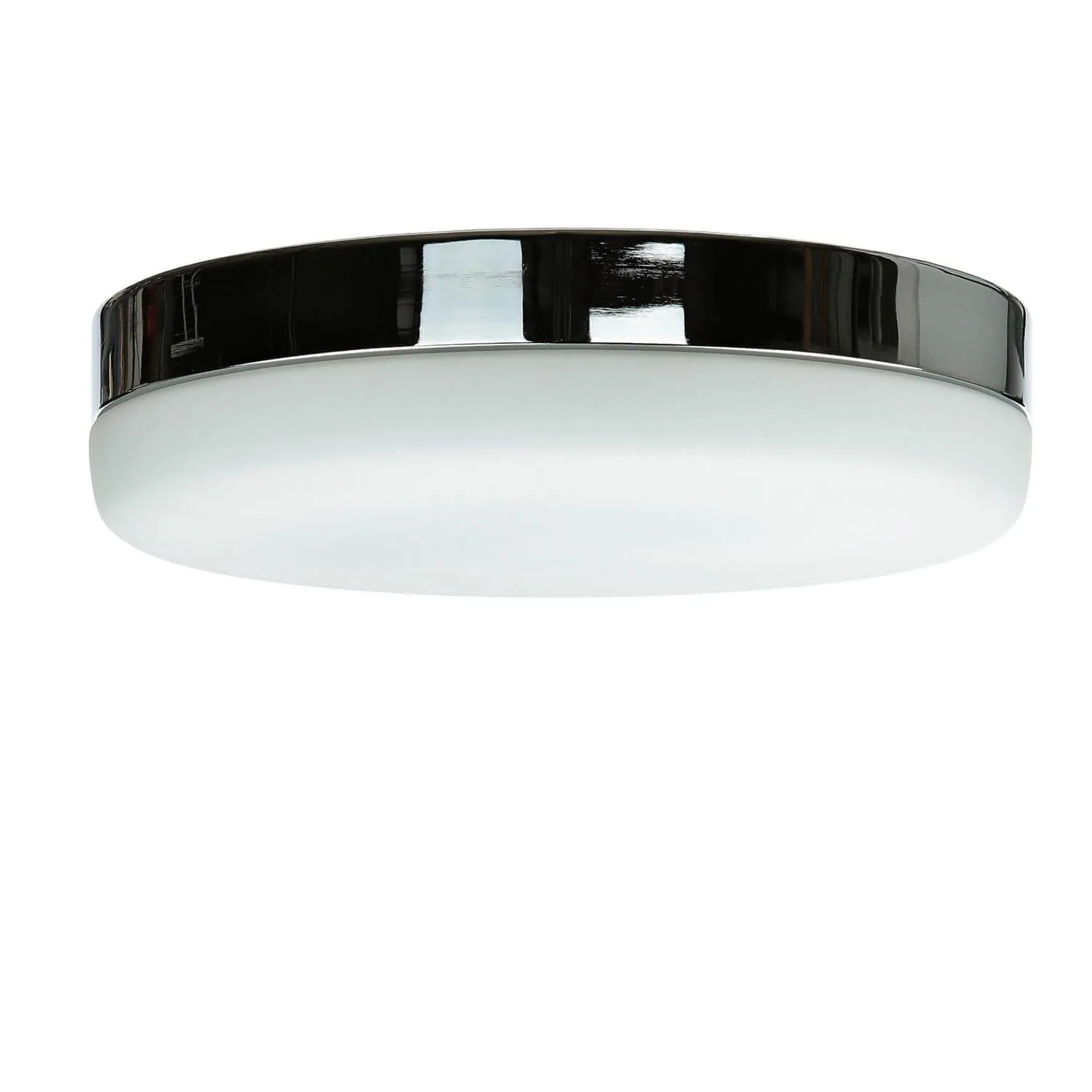 EASYLIGHT Deckenleuchte Metall Glas E27 Ø 29 cm Rund Chrom Weiß