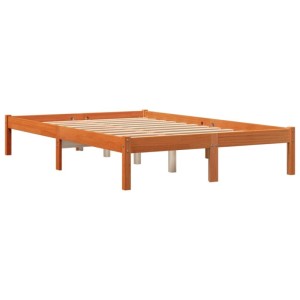 vidaXL Massivholzbett ohne Matratze Wachsbraun 120x200 cm Kiefernholz 844854