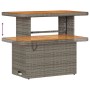 Graues vidaXL Gartenmöbel-Set aus Polyrattan mit Tisch und Stauraum.