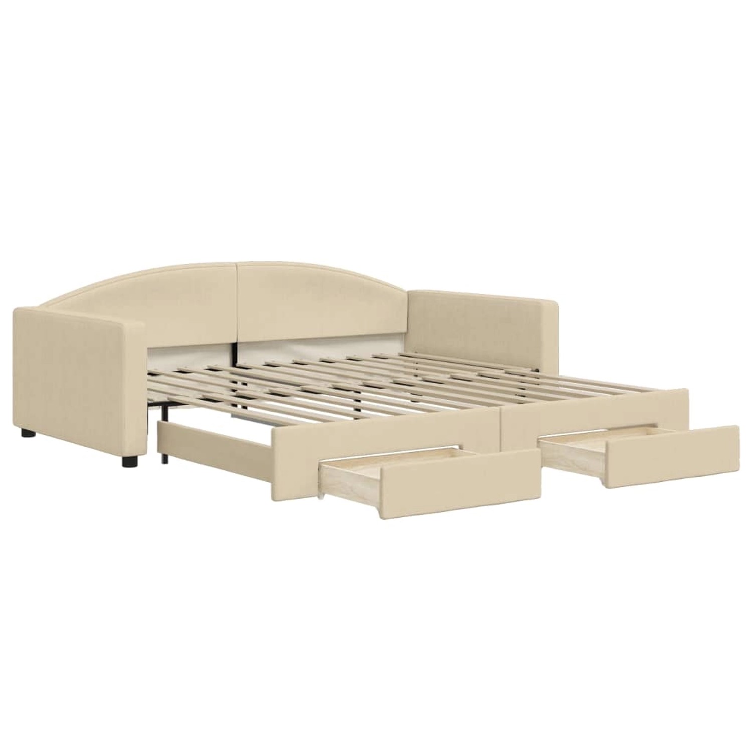 vidaXL Tagesbett Ausziehbar mit Schubladen Creme 100x200 cm Stoff1886831 günstig online kaufen