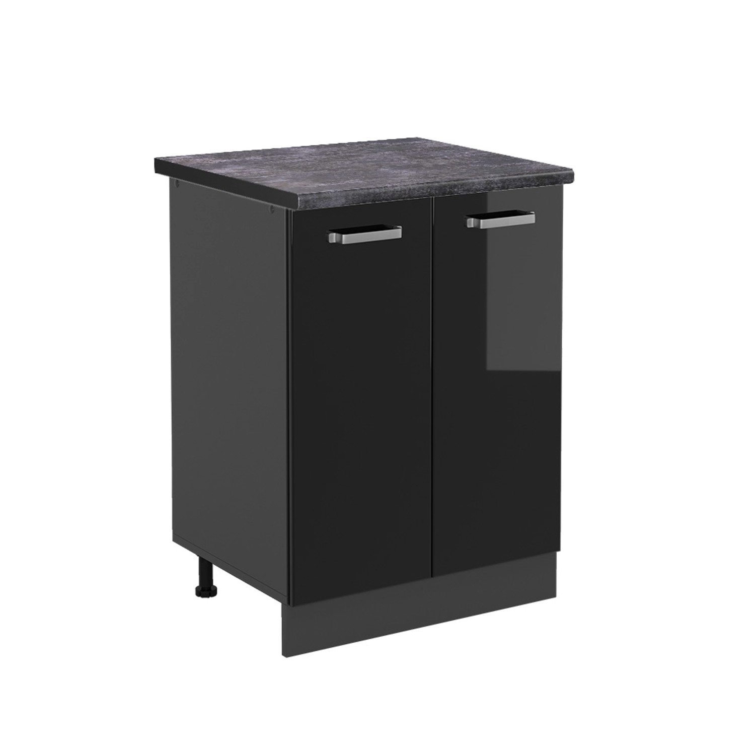 Vicco Küchenunterschrank R-Line Schwarz Hochglanz/Anthrazit 60 cm AP Anthrazit