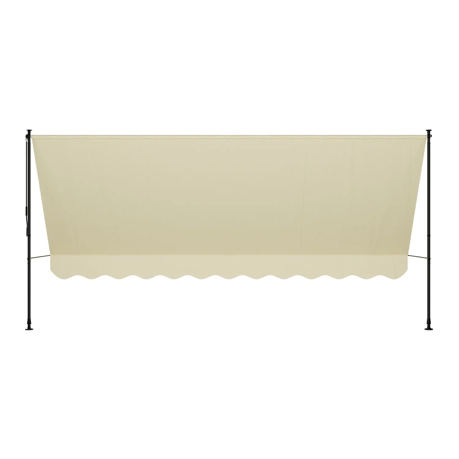 Beige Klemmmarkise Kapstadt 400x120 cm für Balkon und Terrasse.