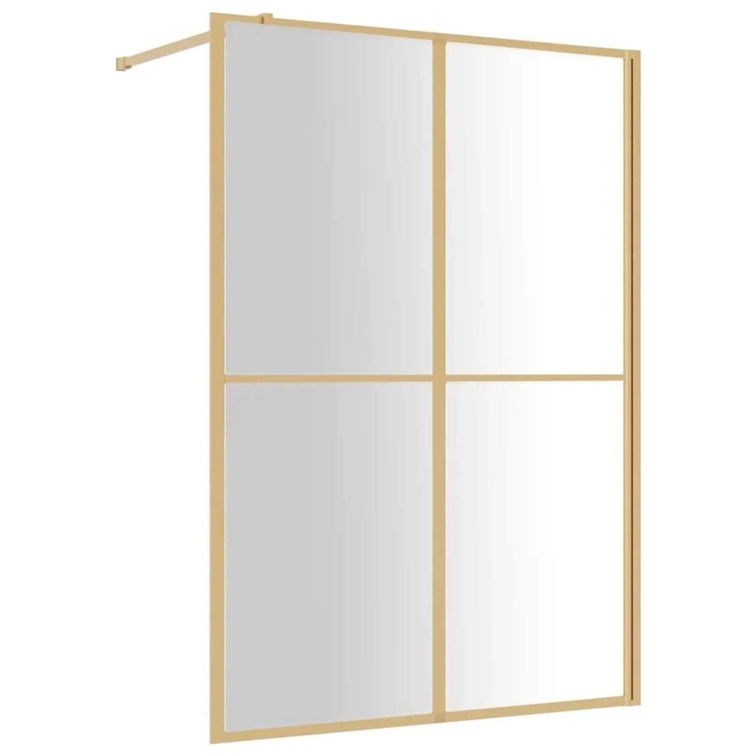 vidaXL Duschwand für Begehbare Dusche ESG Klarglas Golden 140x195cm 154951
