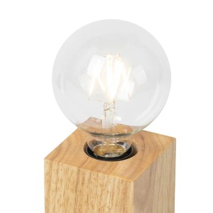 QAZQA Tischlampe 'Block' aus Holz, naturfarben. Innenleuchte mit E27 Fassung.