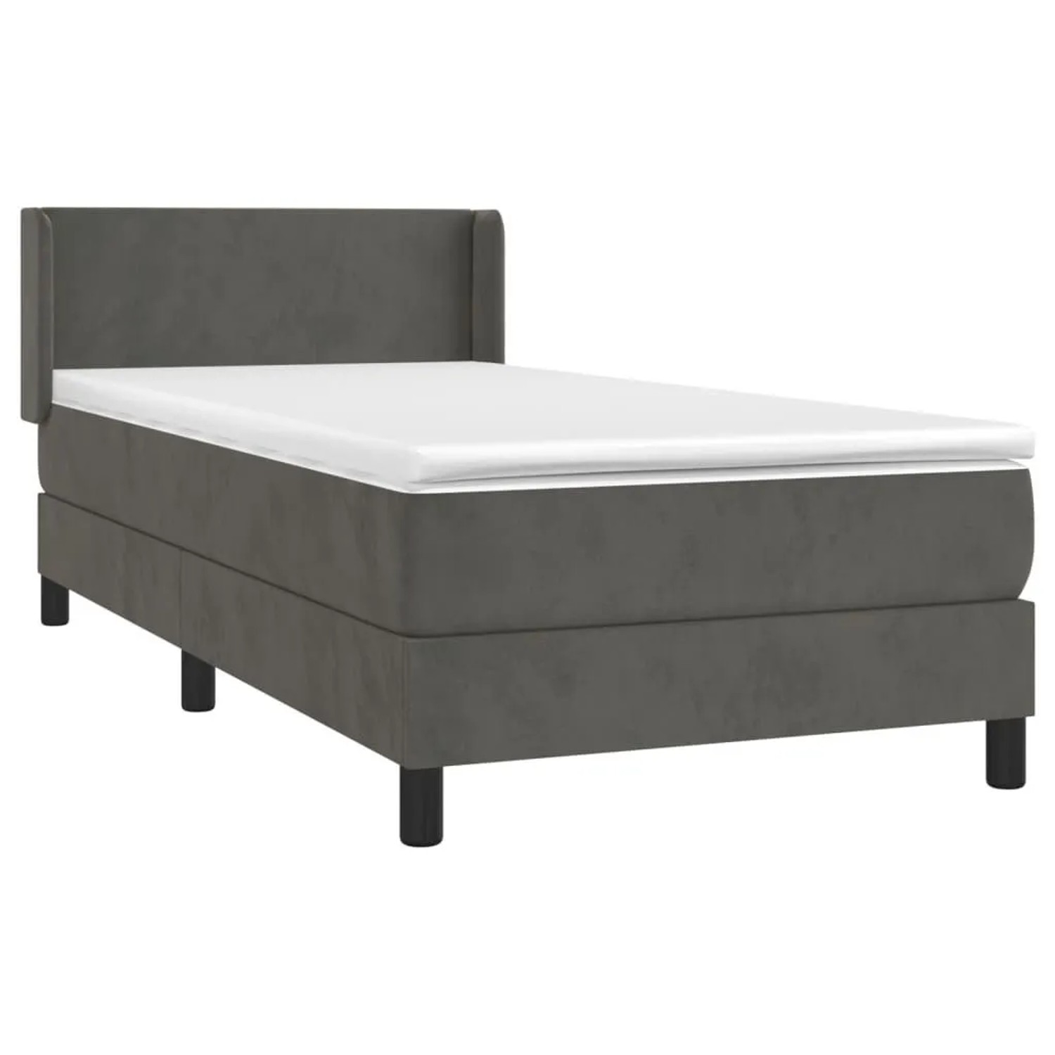 vidaXL Boxspringbett mit Matratze Dunkelgrau 100x200 cm Samt 3130824 günstig online kaufen