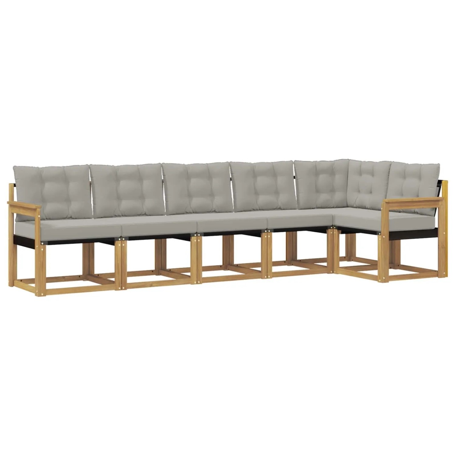 vidaXL Outdoor-Sofagarnitur mit Kissen 6-Tlg Weiß und Hellgrau 3389517