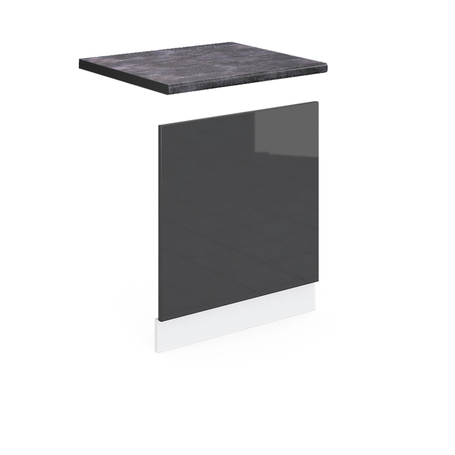 Thumbnail - Vicco Frontblende R-Line Anthrazit Hochglanz/Weiß 60 cm AP Anthrazit