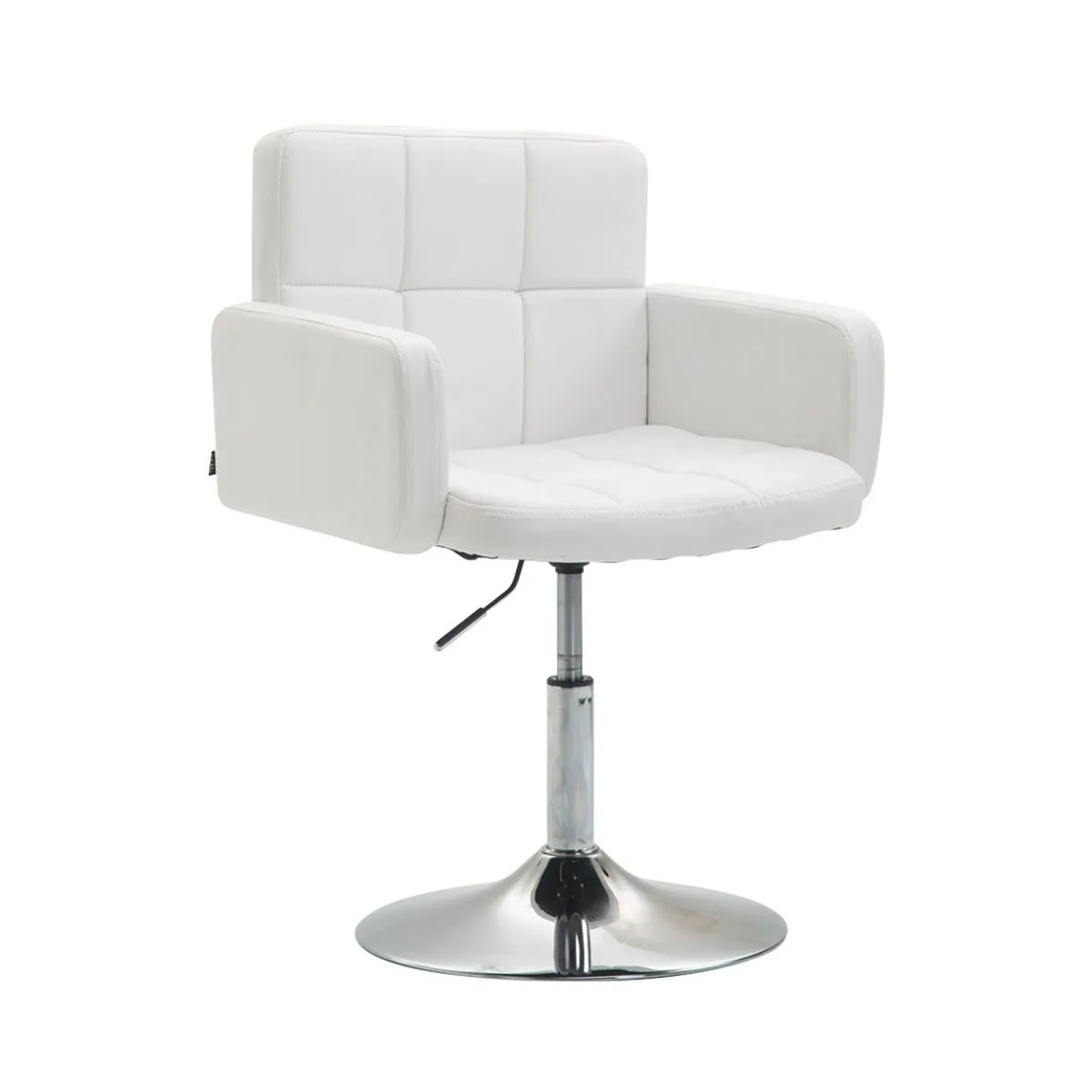 DELUKE Lounger Sessel RIYADH Kunstleder Weiß 58x48x80cm Barhocker Loungesessel Wohnzimmer Bequem Clubsessel Sessel Hotel
