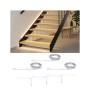 Paulmann MaxLED Stair LED-Strip-Erweiterung: 3x1m Strips, Verteiler. Beleuchtete Holztreppe mit warmweißem Licht.