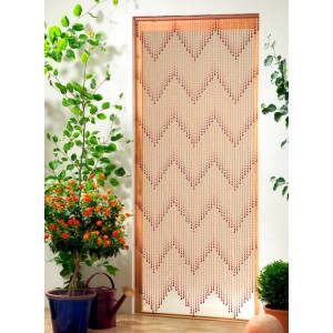 Dekorativer Türvorhang Riviera, 90x200 cm, mit Zickzackmuster aus Kunststoffperlen.