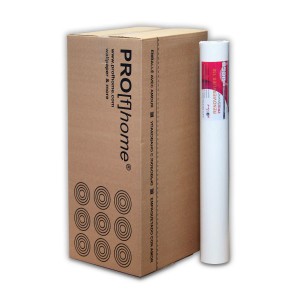Karton Profhome Renoviervlies 130g, glatte, weiße Vliestapete (9 Rollen).