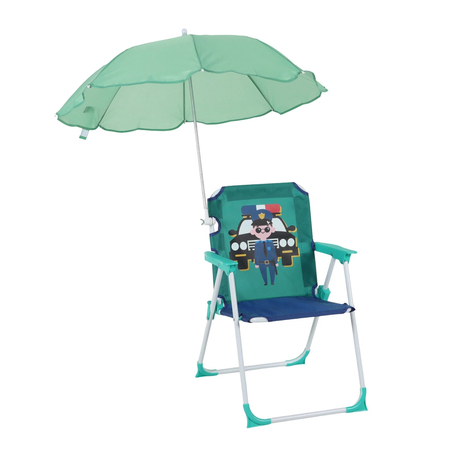 Relaxdays Kinder Klappstuhl Metall mit Sonnenschirm 51,5 cm x 36 cm x 37,5 cm
