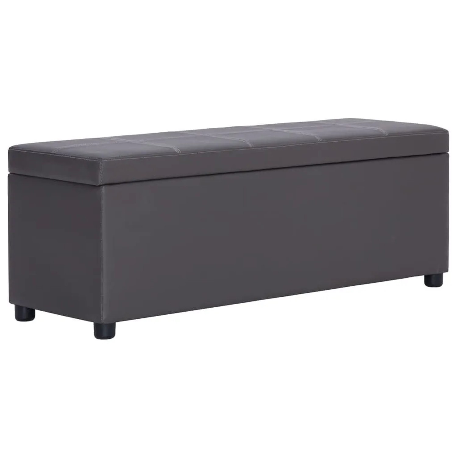 vidaXL Bank mit Staufach 116 cm Grau Kunstleder 281312
