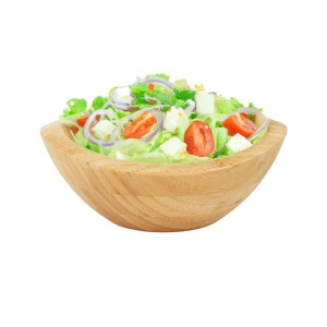 Relaxdays Salatschüssel Bambus Natur 25 cm x 23 cm x 10 cm