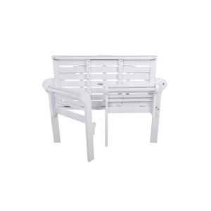 Weiße Garden Pleasure Gartenbank Pattaya aus FSC®-Holz, klappbar und platzsparend.