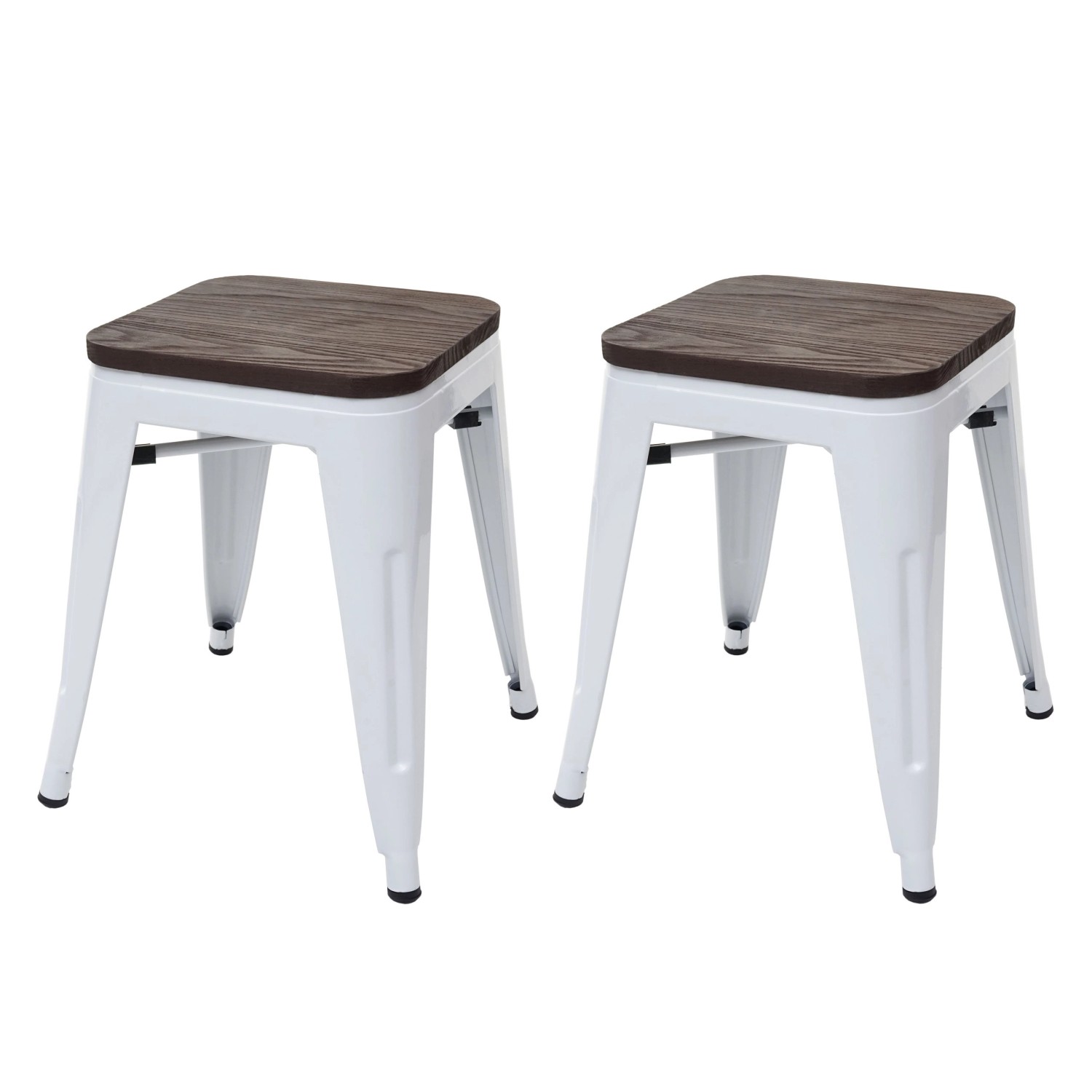 PROREGAL 2er-Set Hocker Inkl. Holz-Sitzfläche Metall Industriedesign Stapel günstig online kaufen
