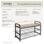 Tectake Schuhregal Southampton Industrial Style Holz und Stahl  91 x 36 x 55 cm Industrial Holz Hell  Eiche Sonoma_6