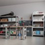 Verzinktes AR Shelving Schwerlast-Steckregal Bullrack Rivet (200x200x60cm) im Werkstatt-Setup.