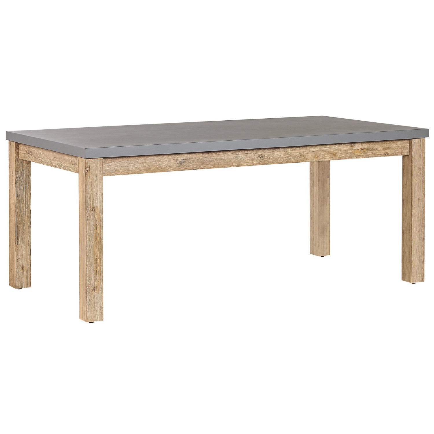 Beliani Gartentisch OSTUNI Grau Heller Holzfarbton 90x180x75 günstig online kaufen