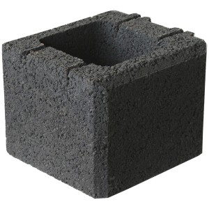 EHL Planomur Halbstein, anthrazit, 25x25x20 cm, für Mauern und Hänge.