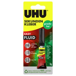 Uhu Sekunden Alleskleber Geruchsfrei Easy, 3g Tube. Kleber für Metall, Glas, Holz uvm.