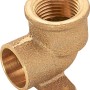 Löt-Übergangswinkel aus Rotguss, 38 mm, mit Wandscheibe für Heizung und Wasserinstallation.