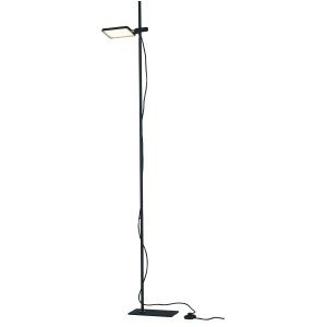 Schwarze LED-Stehleuchte Book von Luce Design, 1-flammig, mit schwenkbarem Licht.