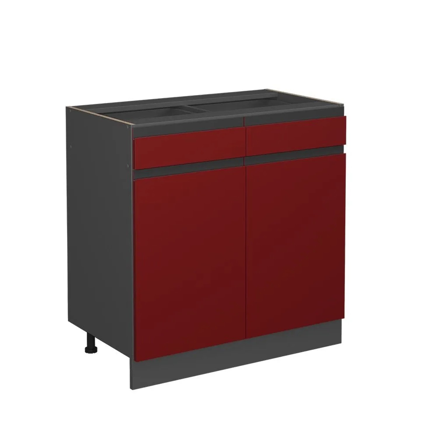 Vicco Küchenunterschrank R-Line Rot Anthrazit 80 cm J-Shape ohne Arbeitsplatte