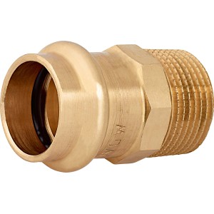 Übergangsnippel aus Rotguss, 22 mm x 26,4 mm (R 3/4), für Pressfittings.