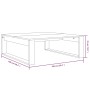 Quadratischer Couchtisch in Räuchereiche Optik, 100x100x35 cm, aus Holzwerkstoff.