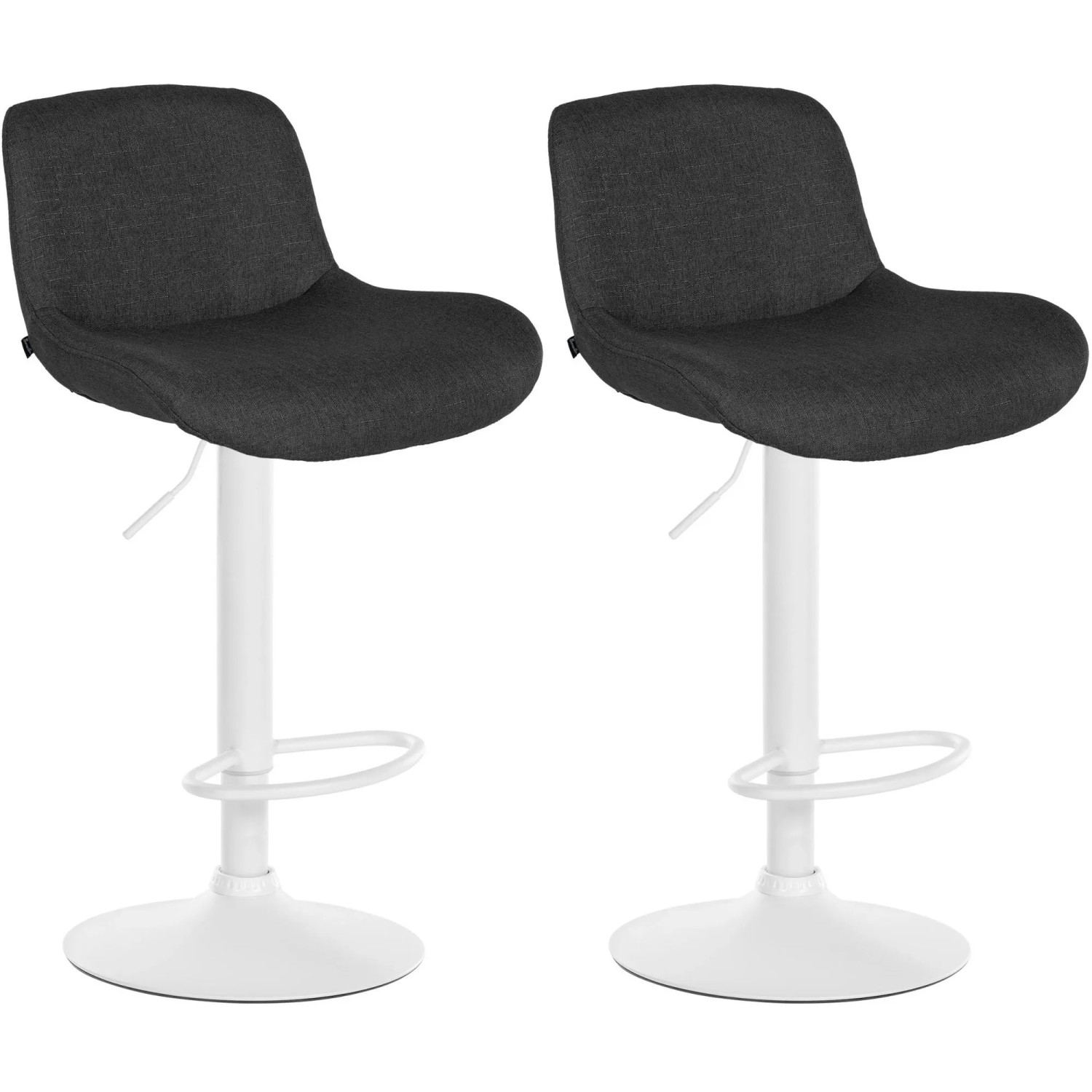 DELUKE 2er Set Barhocker PONOR Samt Schwarz 50x50x85cm Weiß Barstuhl Höhenverstellbar Mit Lehne Drehbar Tresenhocker Tresenstuhl