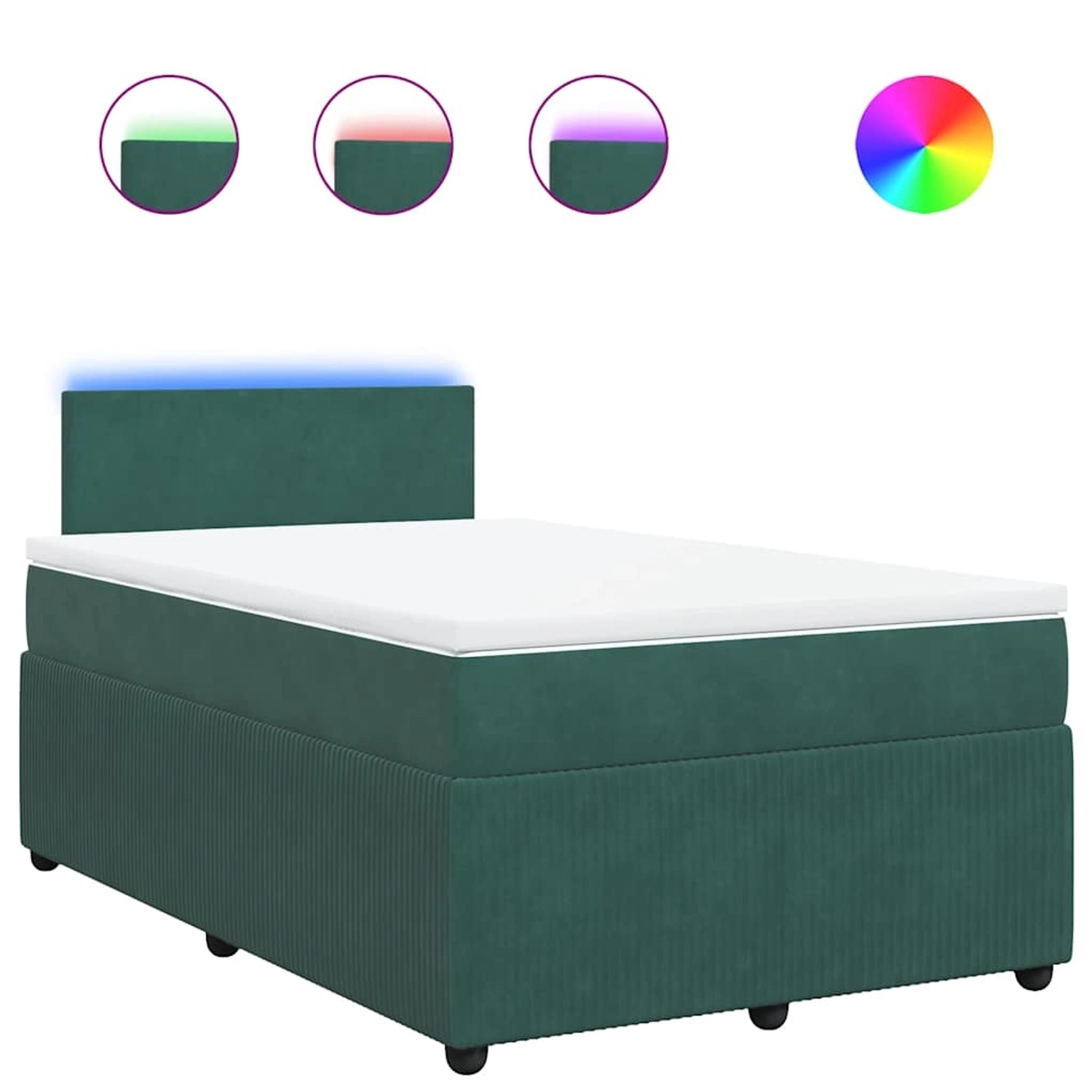 vidaXL Boxspringbett mit Matratze Dunkelgrün 120x200 cm Samt 3290007 günstig online kaufen