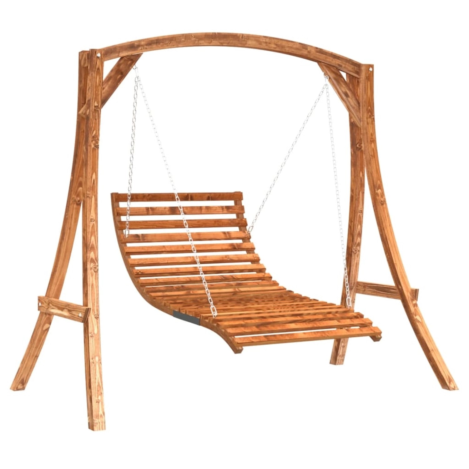 vidaXL Hollywoodschaukel Massivholz Fichte mit Teak-Finish 3200615 günstig online kaufen