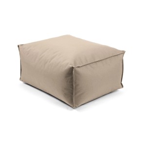 Beiger mokebo Outdoor Pouf/Hocker, eckig, mit EPS-Füllung. Ideal für Garten & Terrasse.