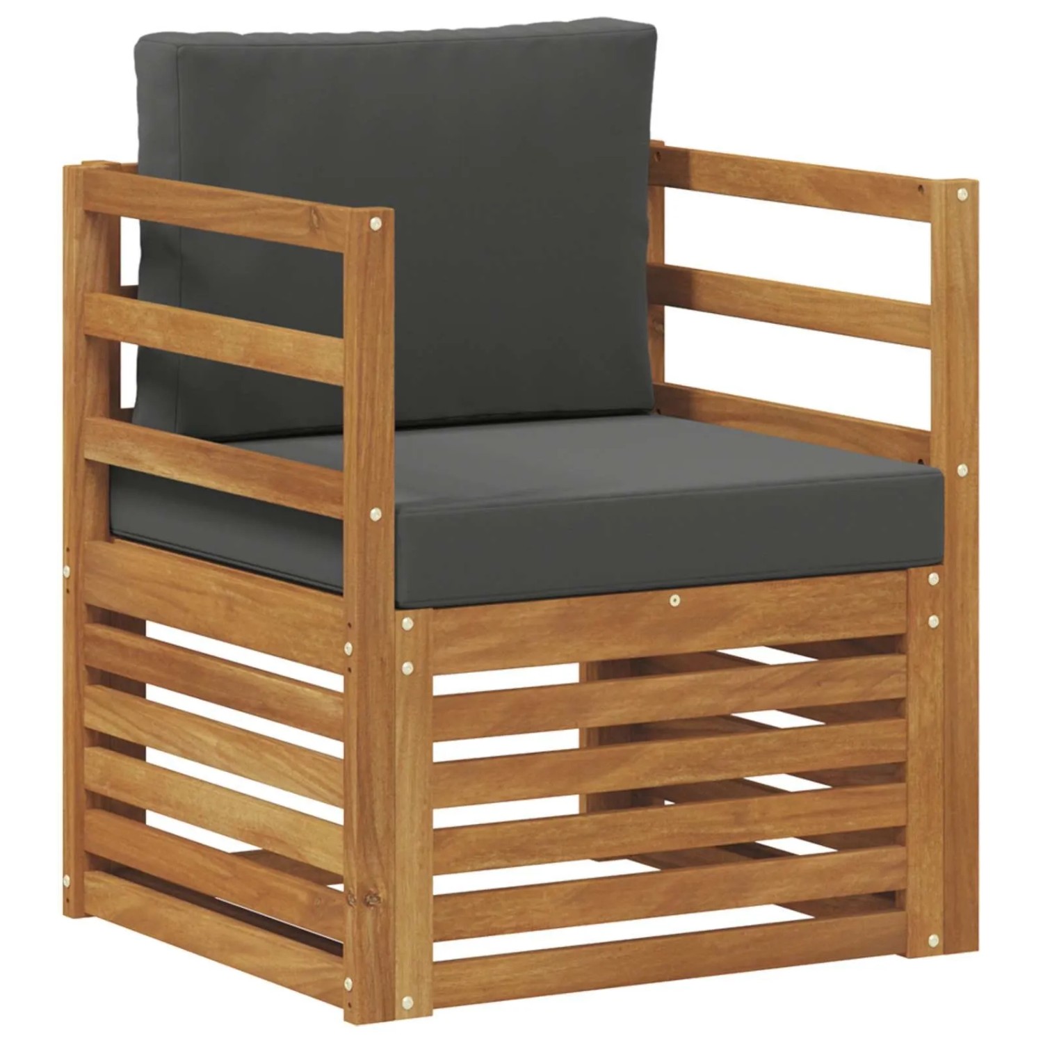 vidaXL Outdoor-Sofagarnitur mit Kissen Natur 67 x 63 x 73 cm 3436337