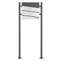ML-Design Standbriefkasten in Anthrazit-Marmoroptik mit Zeitungsfach und 120cm Pfosten.
