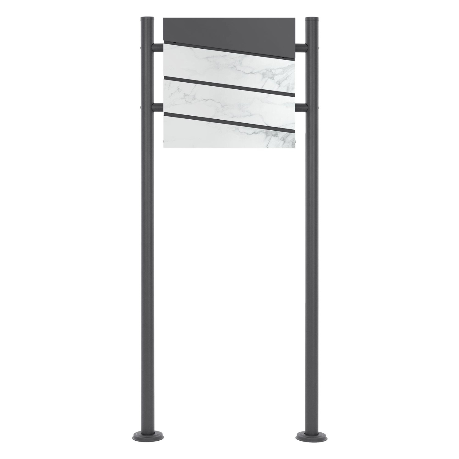 ML-Design Standbriefkasten Anthrazit-Marmoroptik mit Zeitungsfach Pfosten 1 günstig online kaufen