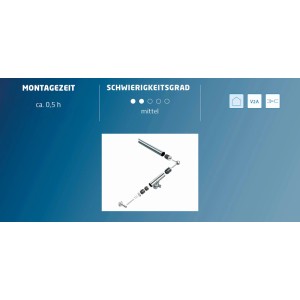Handlauf Komplettset Edelstahl V2A Ø 40 mm - 1.200 mm inkl. Halterungen