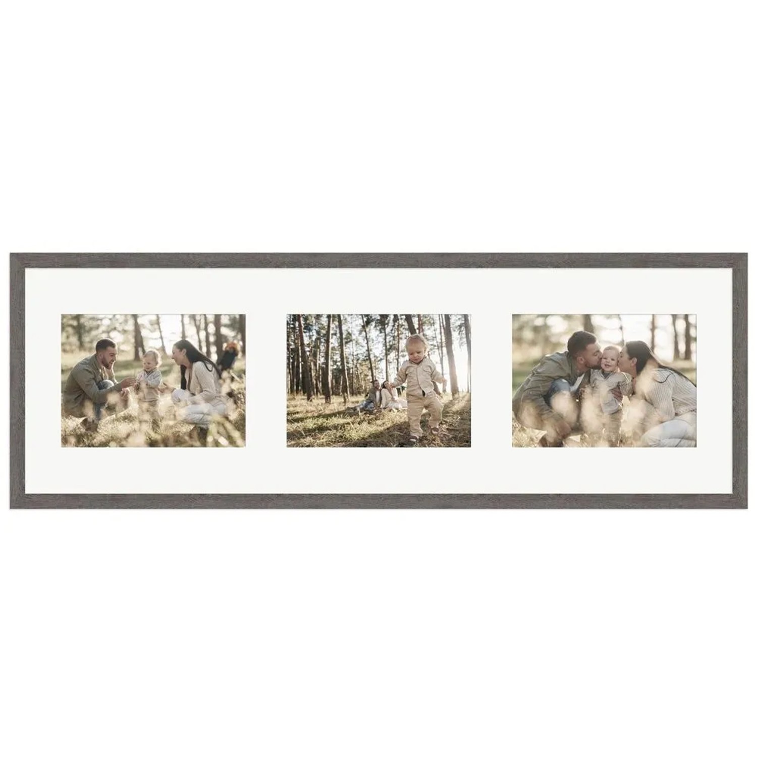WANDStyle Galerierahmen G950 in Graubraun 23 x 70 cm für 3 Bilder im Format 13 x 18 cm