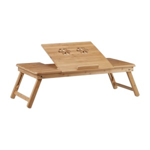 Relaxdays Laptoptisch Bambus Natur Kippbar 49 x 90 x 35 cm 3,5 kg
